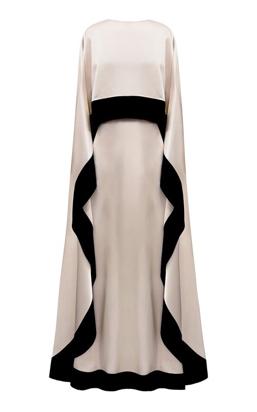 Color-Blocked Tiered Silk Caftan Dress - Moda Operandi