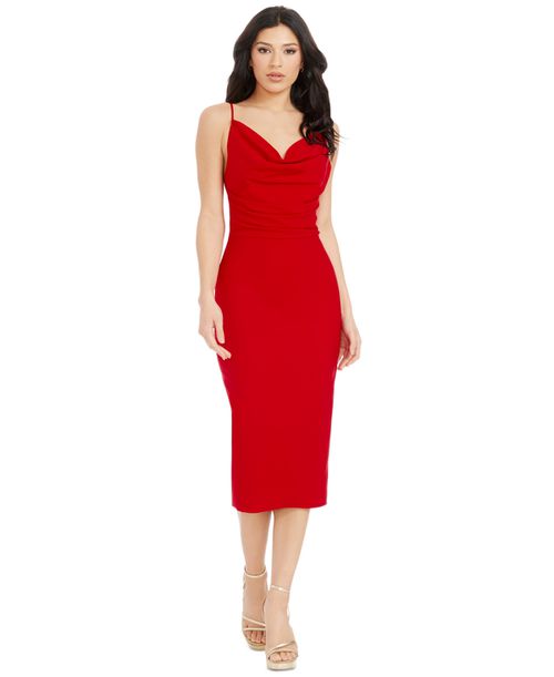 Women's Nikki Cowlneck Low-Back Dress - Rouge