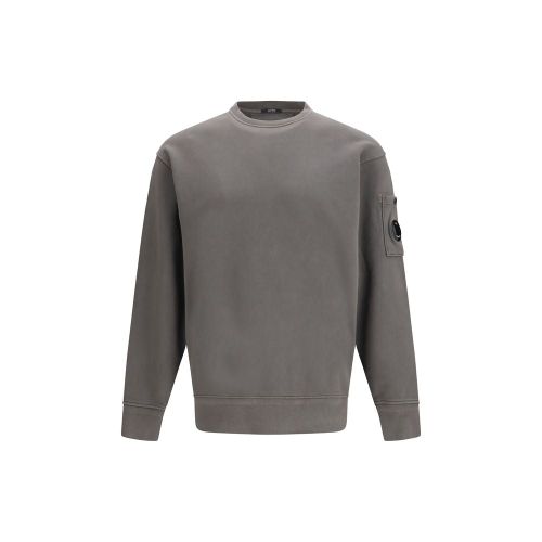 Diagonal Raised Fleece Crewneck Sweatshirt — Gray