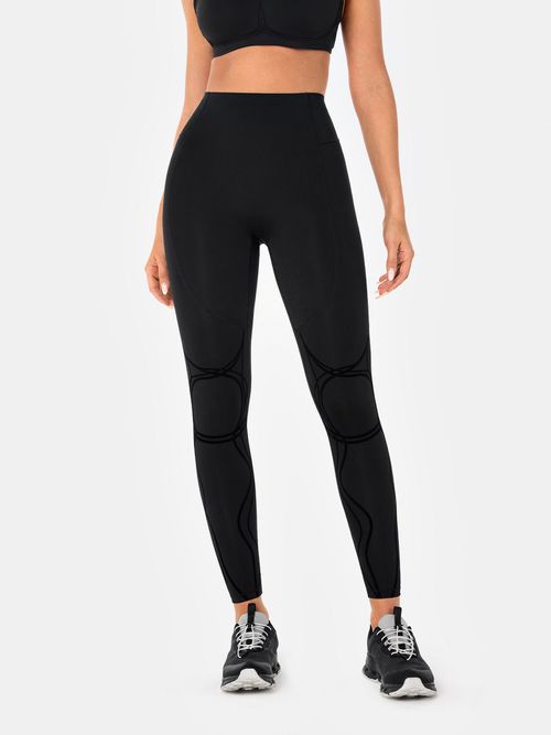 Body Sculpt Two Way Temp Leggings Reversible Wear - Black