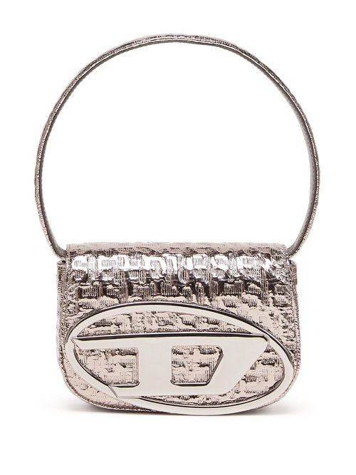 Small 1DR logo-plaque shoulder bag - Silver