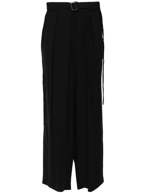 Belted wide-leg trousers - Black