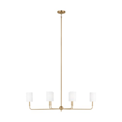 Satin Brass Six Light Chandelier from the Foxdale Collection