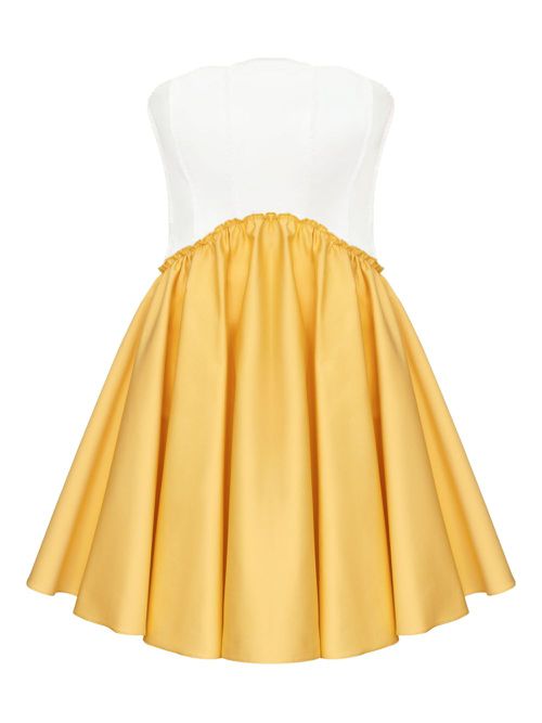 POST MERIDIEM pleated mini dress - Yellow