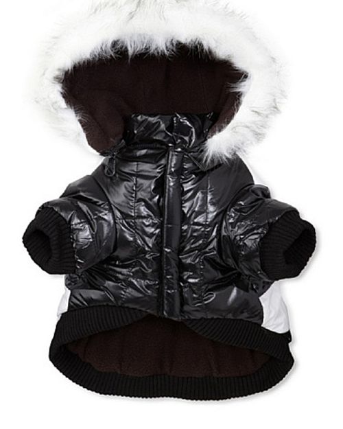 Fashion Striped Ultra Plush Pet Parka Coa