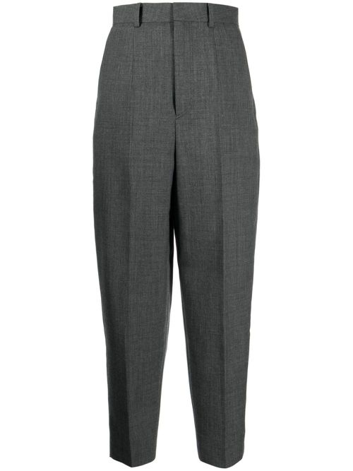 Pressed-crease wool tailored trousers - Grey