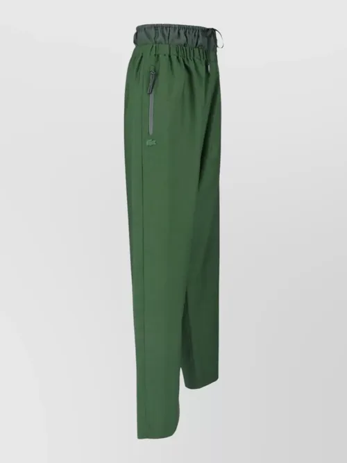 Lacoste - straight cut pants side zip pocket