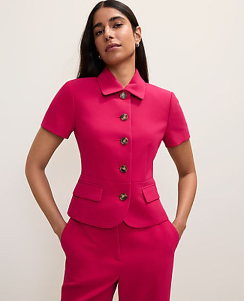 Ann Taylor The Collared Jacket in Fluid Crepe