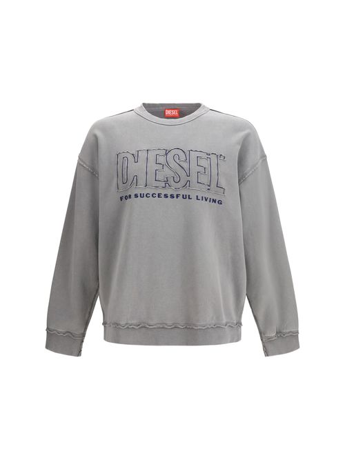 Raw-Cut Crew Neck Sweatshirt — Gray