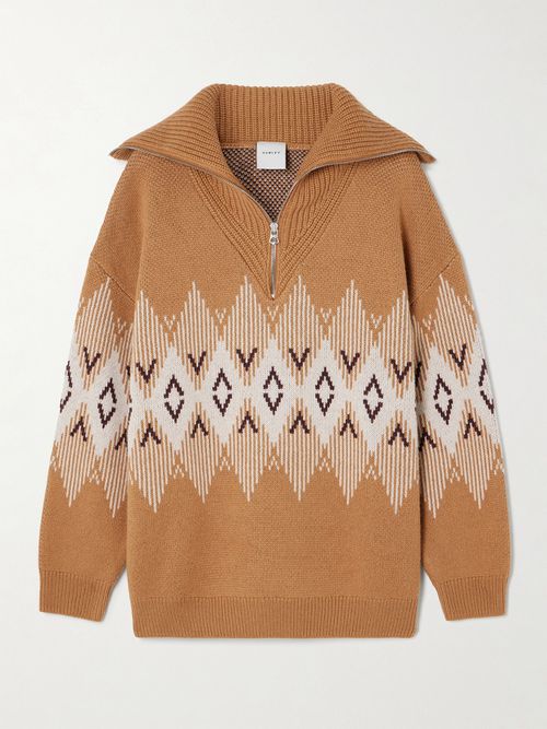 Heidi Fair Isle Jacquard-knit Half-zip Sweater