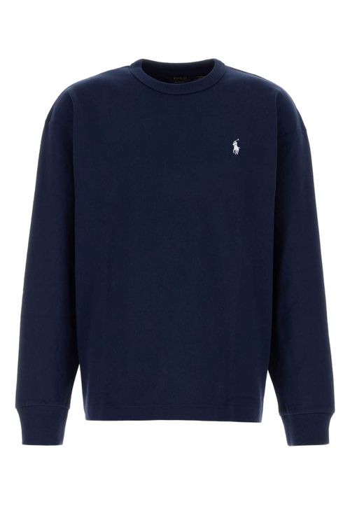 Navy Blue Cotton T-Shirt Newportnavyc1730 Exterior - Men