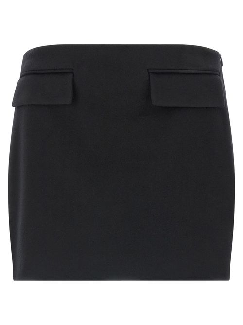 Virgin Wool and Cashmere Skirt — Black