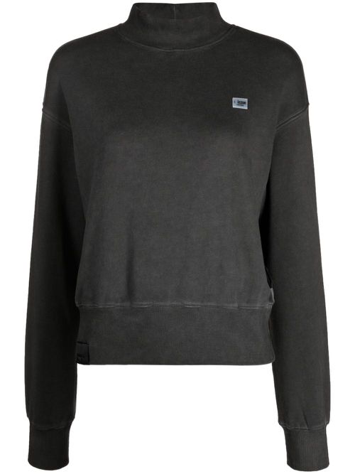Stonewashed mock-neck sweatshirt - Grey