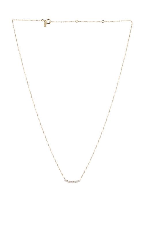 EF COLLECTION Full Cut Diamond Arc Necklace in Metallic Gold