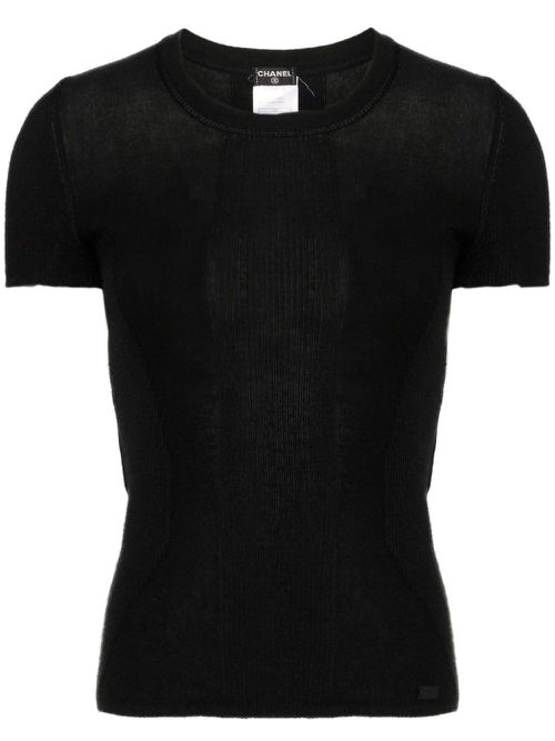 2003 crew-neck cashmere top - Black