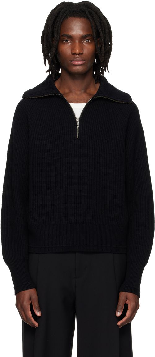 Black Blimp Quarter Zip Sweater