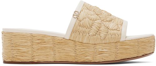 Valentino Garavani Beige Raffia Sandals