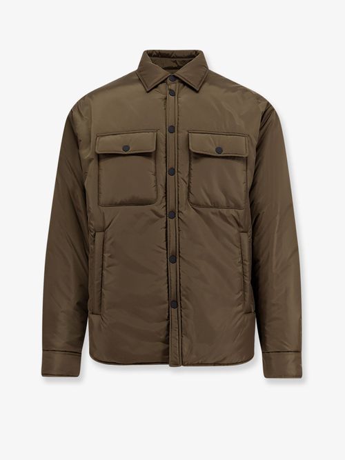 Padded Nylon Padded Shirt-Jacket — Green