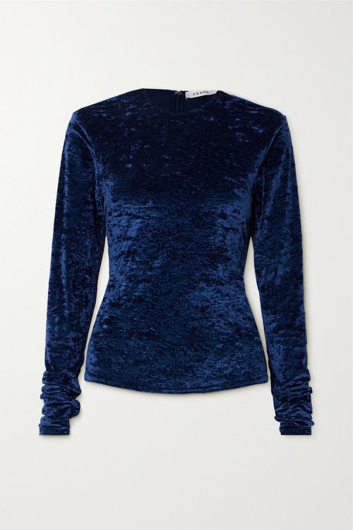 Crushed-velvet Top - Blue