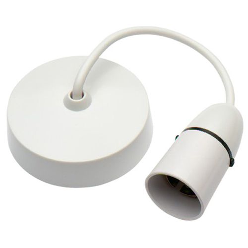 Ceiling Rose with Lamp Holder & 150mm Flex, Pre-Wired