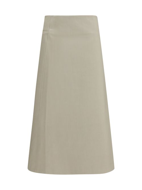 Bonded Cotton Skirt — Beige