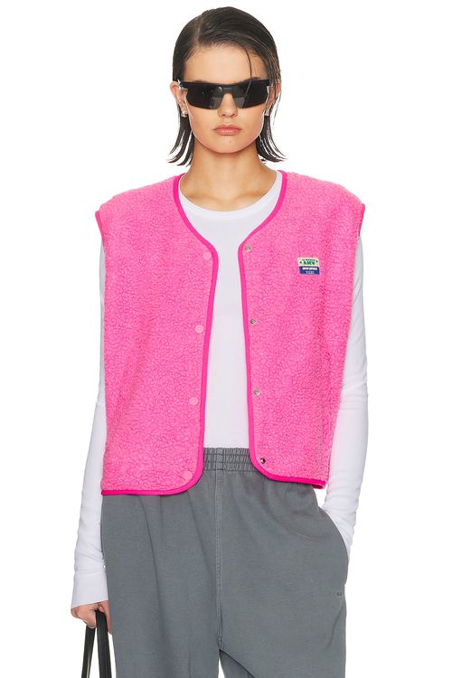 American Vintage Hoktown Vest in Pink Acid Chine - Pink. M/L also in