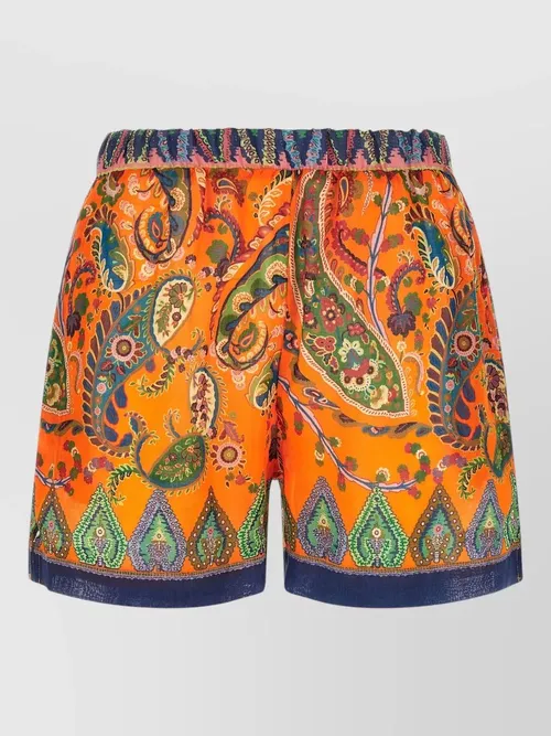 Etro - ramie shorts lightweight paisley pattern