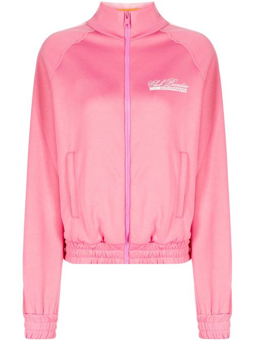 Logo-print zip-up sweatshirt - Pink