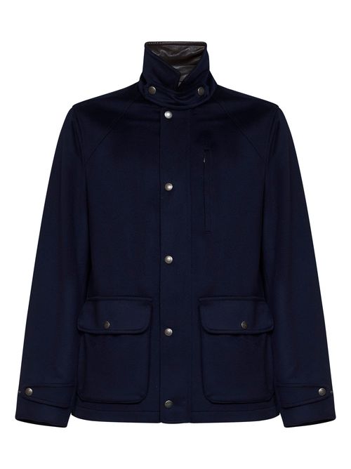 Virgin Wool Bomber Jacket — Blue