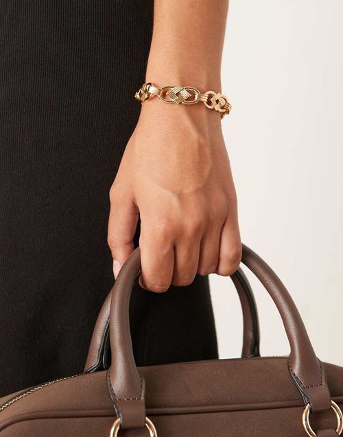 Bracelet with vintage-style chain in gold tone