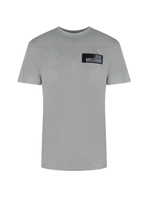 Love Moschino Block Logo Grey T-Shirt - Grey
