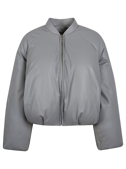 - Leather Padded Bomber Jacket