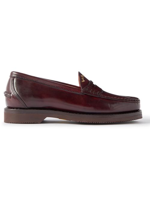 Fabro Folk Leather Penny Loafers