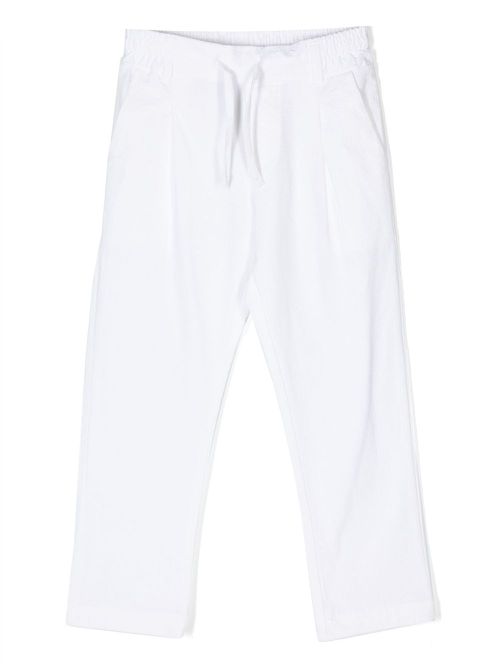 Drawstring straight-leg trousers - White