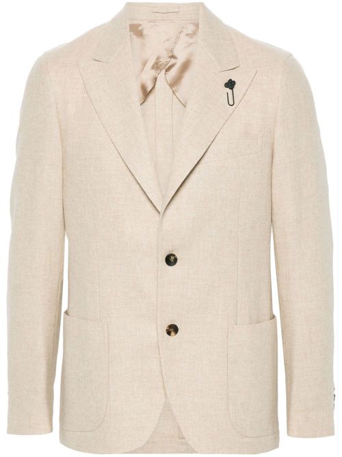 Single-breasted blazer - Neutrals
