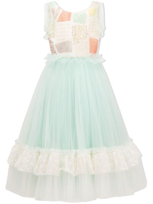 Sequined flared dress - Blue