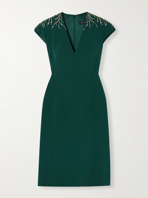 Embellished Cady Midi Dress - Green