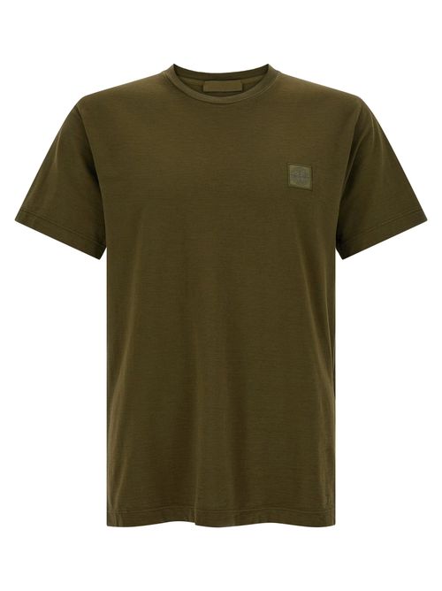 Flamed Cotton T-Shirt — Green