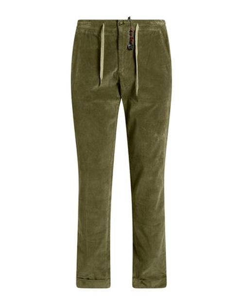 Man Pants Green Size 38 Cotton, Elastane