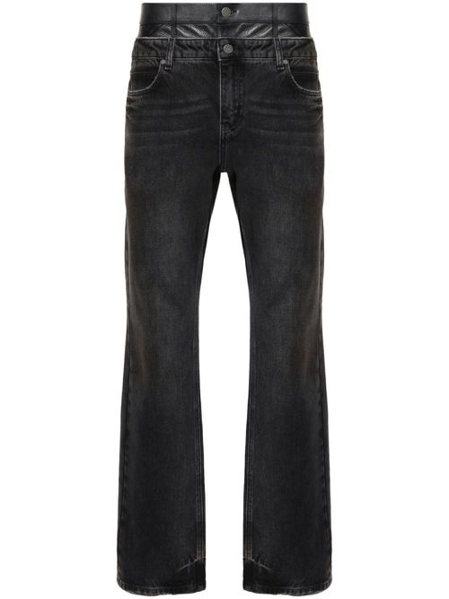 High-rise straight-leg jeans - Grey