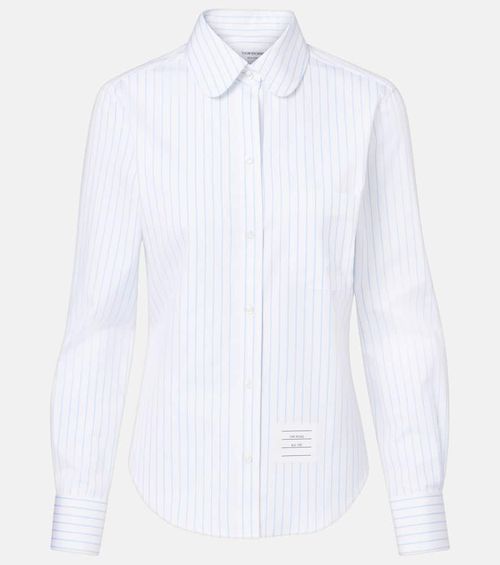Pinstripe cotton poplin shirt