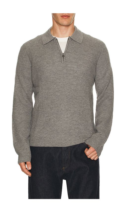 Rails Monty Quarter Zip Polo in Grey. L. Also in