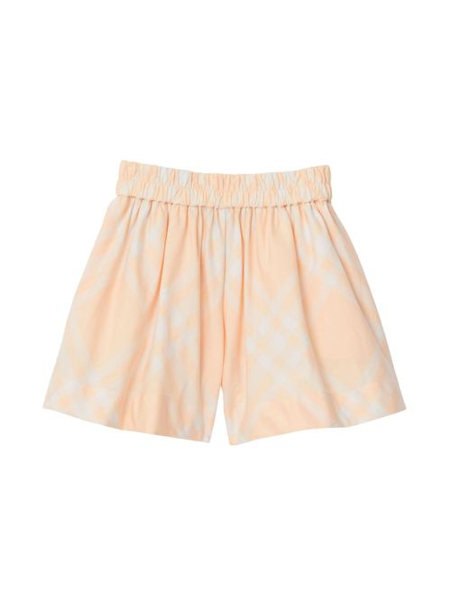 Check-print cotton shorts - Orange