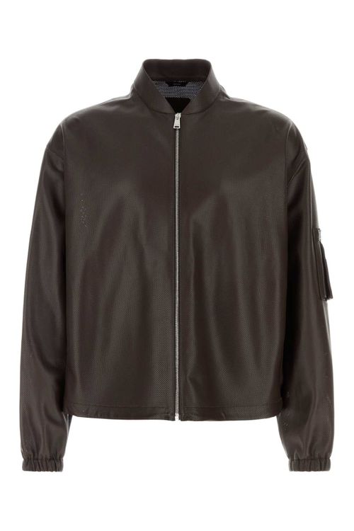Micro Bomber Jacket — Brown