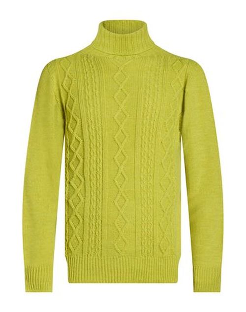 Man Turtleneck Lime green Size 42 Acrylic, Polyester