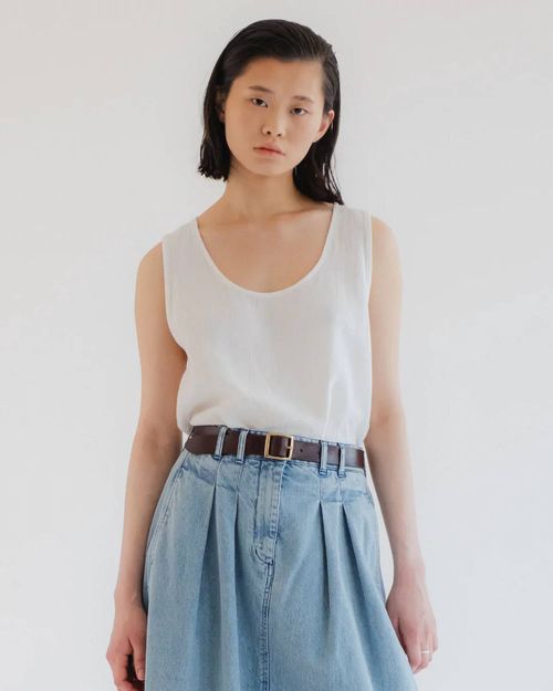 Gazebo Cotton Tank Top In Milk
