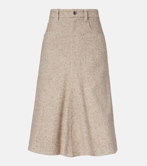 Monili wool and silk-blend midi skirt