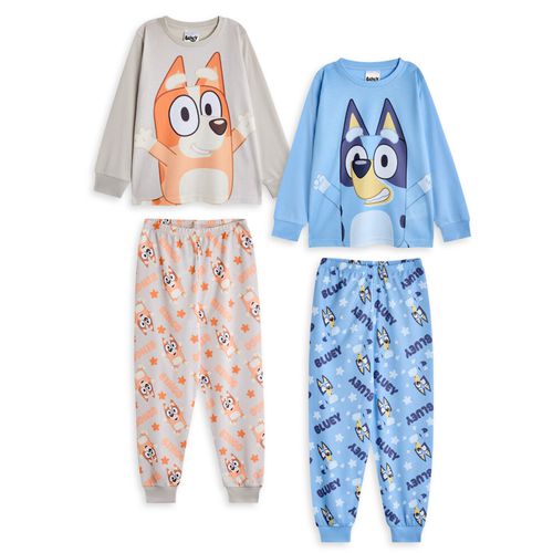 Bluey Multi-Pack of 2 Long Sleeve Long Leg Pyjama Set (Unisex Kids Multicoloured)