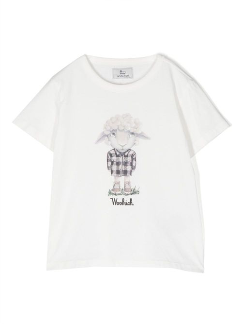 Cartoon-print T-shirt - White