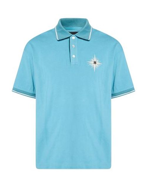 Man Polo shirt Sky blue Size M Cotton